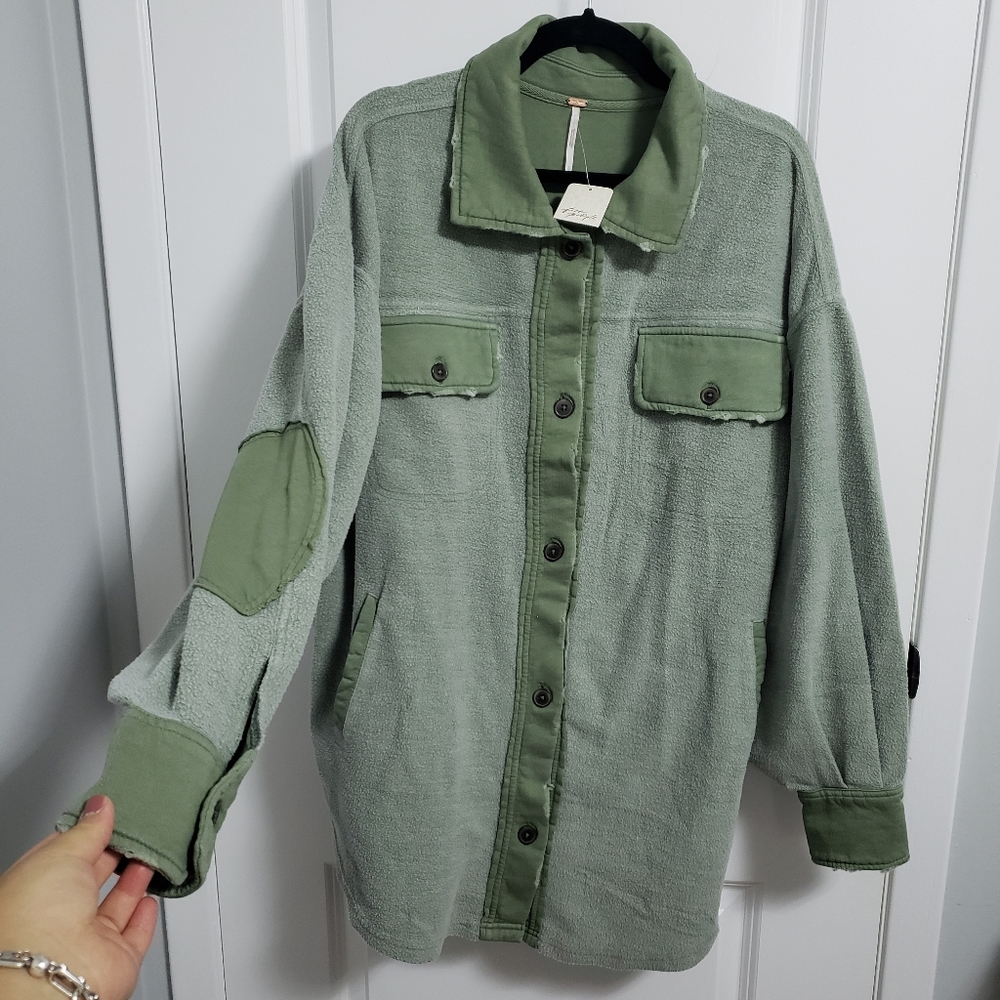 FREE PEOPLE Ruby Soft Oversized Shacket Jacket in Jaded - Picture 6 of 7